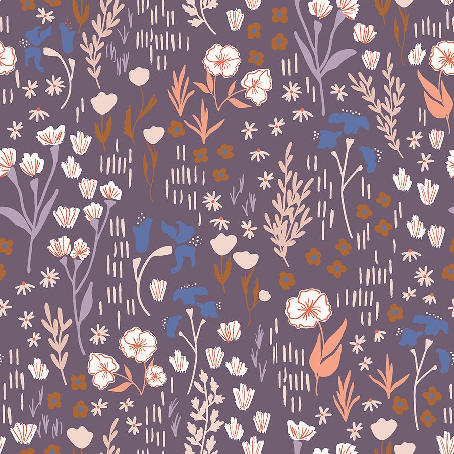 Cotton + Steel | Meadow Dark Lilac - Kristin Quinn Creative - Fabric