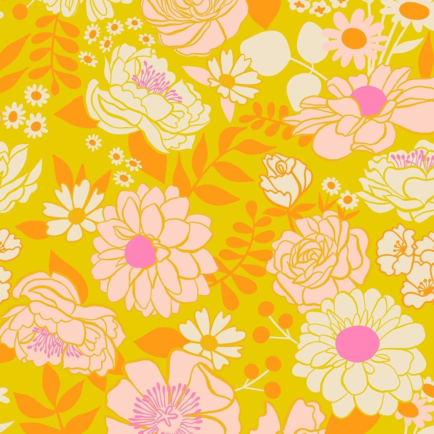 Ruby Star Society | Rise and Shine Morning Bloom in Golden Hour - Kristin Quinn Creative - Fabric