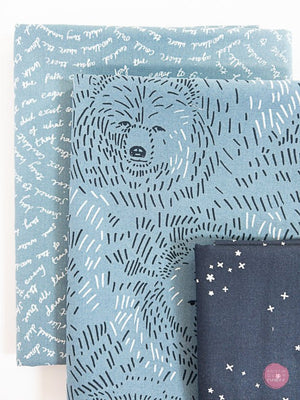 Bears at Night | Wholecloth Quilt Kit - Kristin Quinn Creative - Fabric Bundle