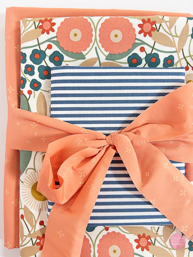 Coral Floral | Wholecloth Quilt Kit - Kristin Quinn Creative - Fabric Bundle