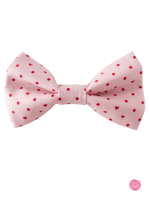 Over the Collar Bow Tie | Pink Pin Dot & Hearts - Kristin Quinn Creative - Dog Bow Tie