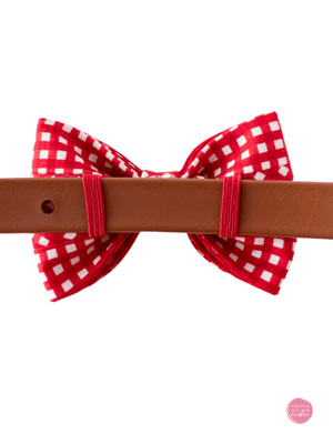 Over the Collar Bow Tie | Red Gingham - Kristin Quinn Creative - Dog Bow Tie