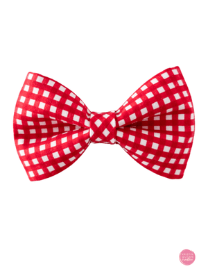 Over the Collar Bow Tie | Red Gingham - Kristin Quinn Creative - Dog Bow Tie