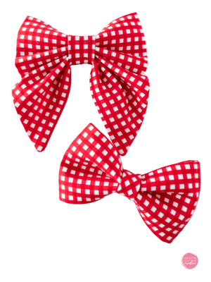 Over the Collar Bow Tie | Red Gingham - Kristin Quinn Creative - Dog Bow Tie