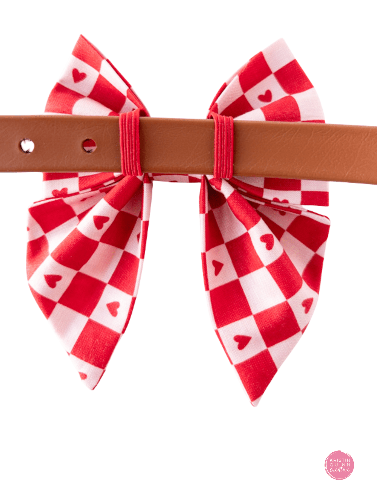 Over the Collar Sailor Bow | Checkerboard Hearts - Kristin Quinn Creative - Dog Sailor Bow