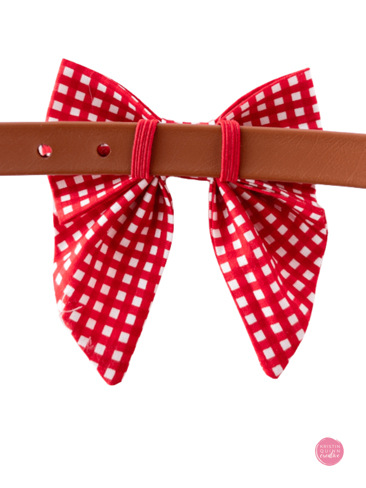 Over the Collar Sailor Bow | Red Gingham - Kristin Quinn Creative - Dog Sailor Bow