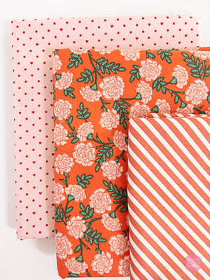 Pink Roses | Wholecloth Quilt Kit - Kristin Quinn Creative - Fabric Bundle