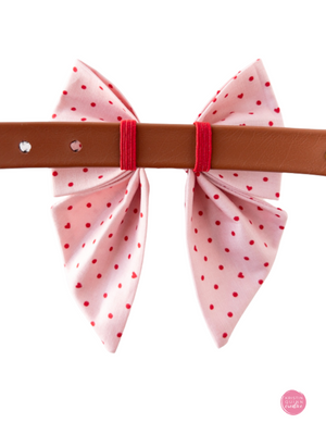 Over the Collar Sailor Bow | Pink Pin Dot & Hearts