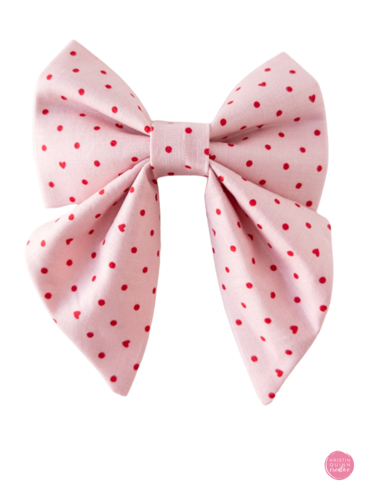 Over the Collar Sailor Bow | Pink Pin Dot & Hearts