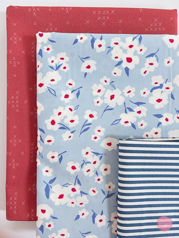 Red, White & Pink | Wholecloth Quilt Kit - Kristin Quinn Creative - Fabric Bundle