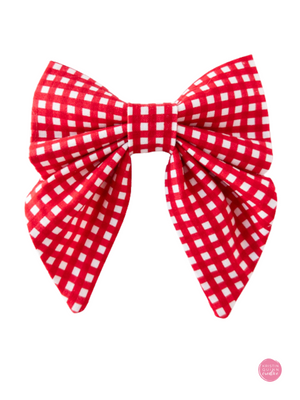 Over the Collar Sailor Bow | Red Gingham