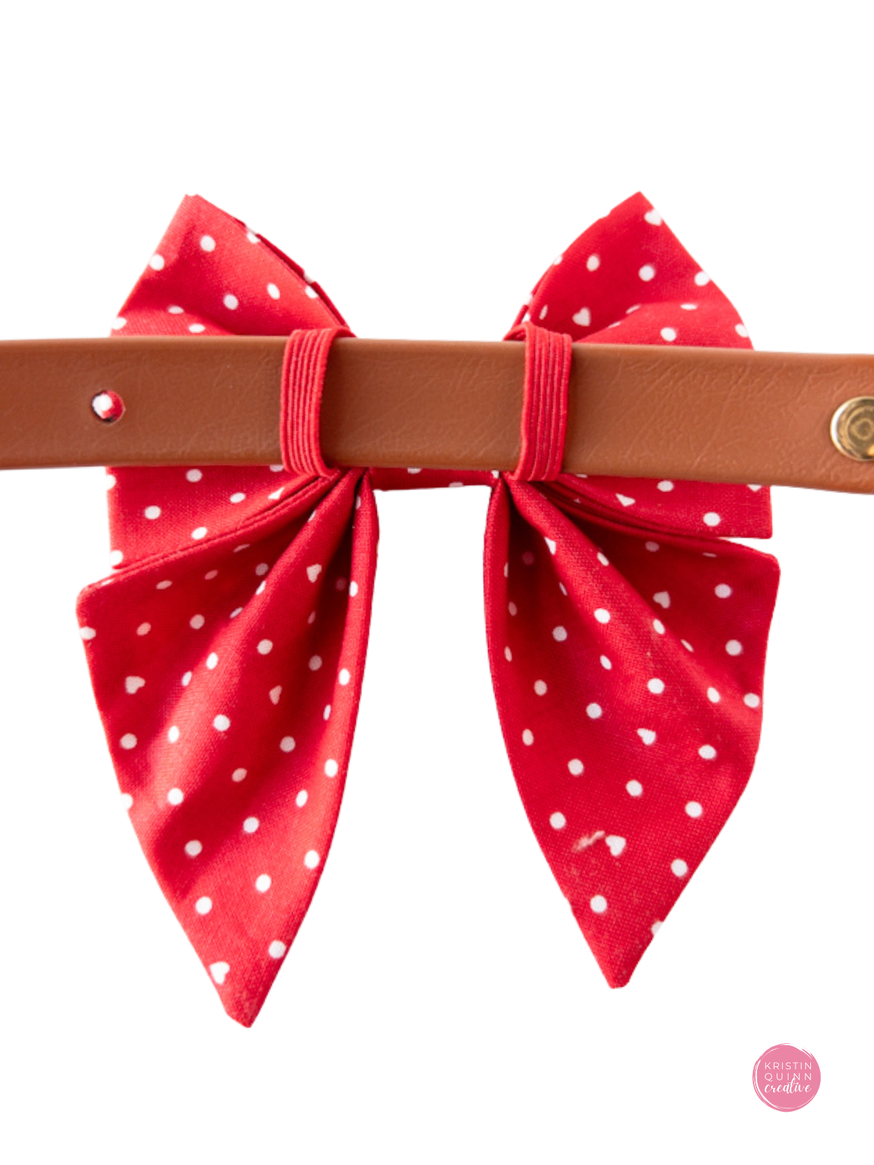 Over the Collar Sailor Bow | Red Pin Dot & Hearts