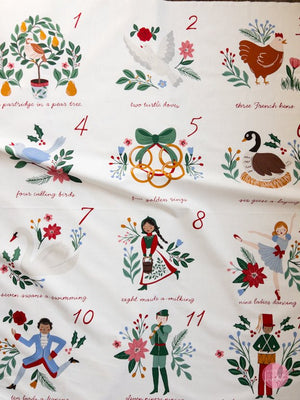 Riley Blake Designs | A Pear - fect Christmas - Twelve Days of Christmas 36" x 43" Panel - Kristin Quinn Creative - Fabric