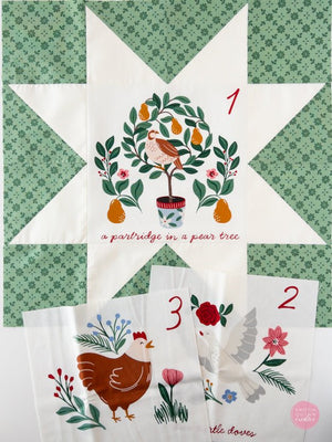 Riley Blake Designs | A Pear - fect Christmas - Twelve Days of Christmas 36" x 43" Panel - Kristin Quinn Creative - Fabric