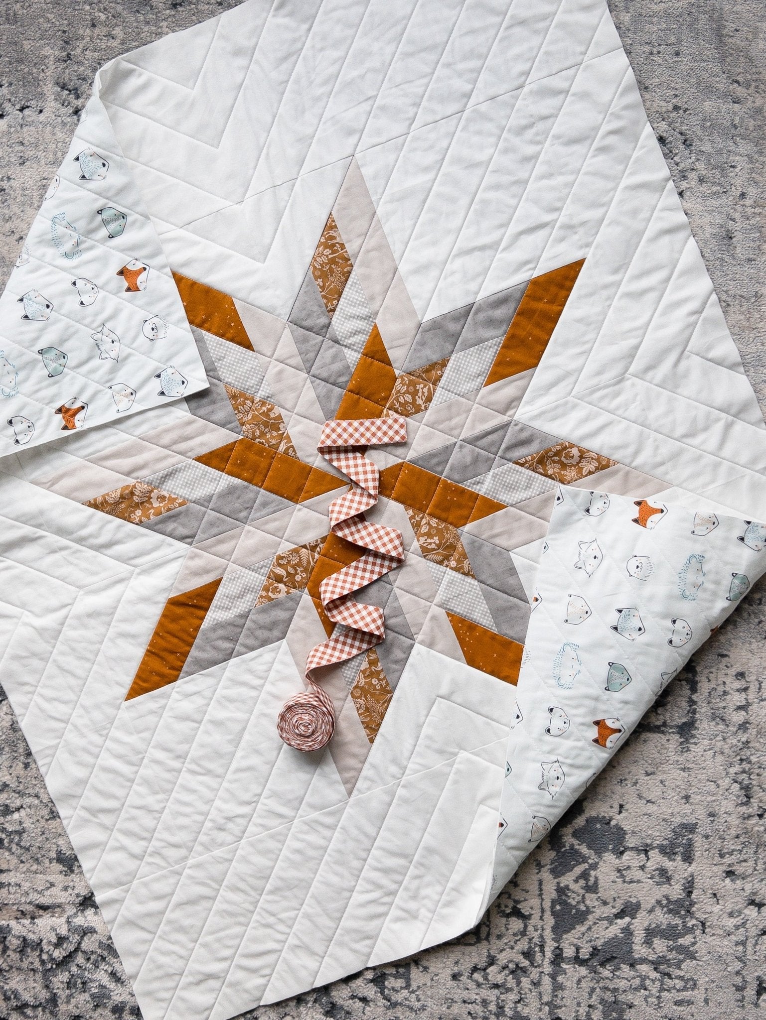 Cabin Star Baby Quilt - Kristin Quinn Creative - Baby Quilt