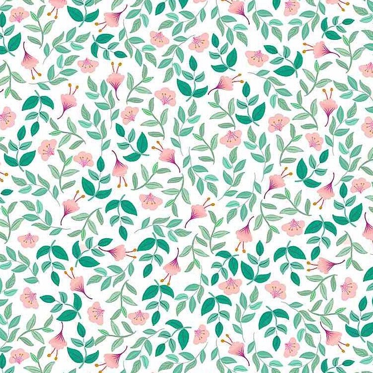 Dear Stella | Ocean Floral White - Kristin Quinn Creative - Fabric