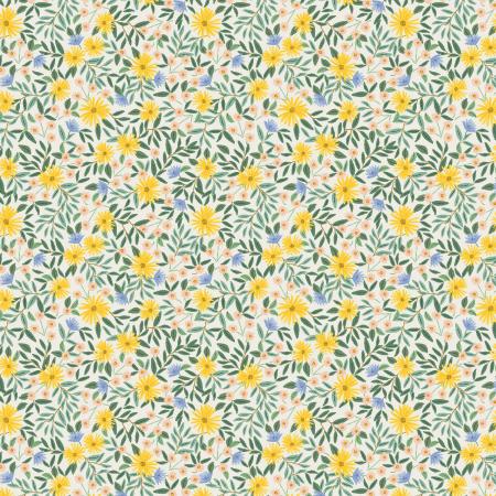 Rifle Paper Co. | Bramble | Daisy Fields Cream Metallic - Kristin Quinn Creative - Fabric