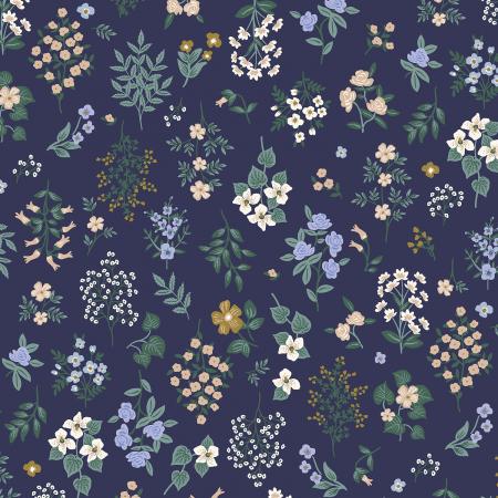 Rifle Paper Co. | Strawberry Fields Hawthorne Navy - Kristin Quinn Creative - Fabric