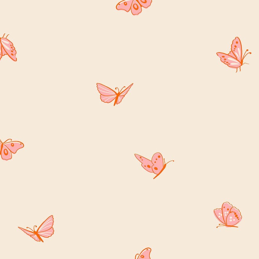 Ruby Star Society | Flowerland Fluttering Natural - Kristin Quinn Creative - Fabric
