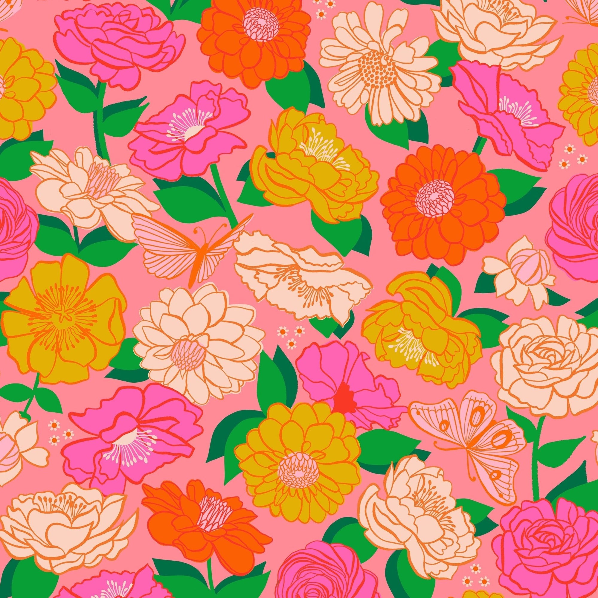 Ruby Star Society | Flowerland Sorbet - Kristin Quinn Creative - Fabric