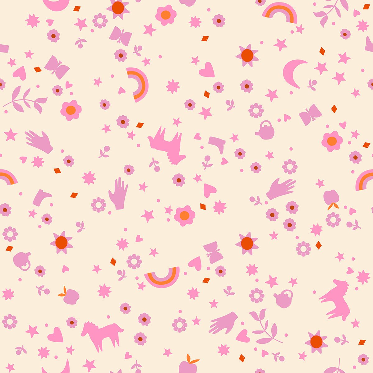 Ruby Star Society | Meadow Star in Flamingo - Kristin Quinn Creative - Fabric