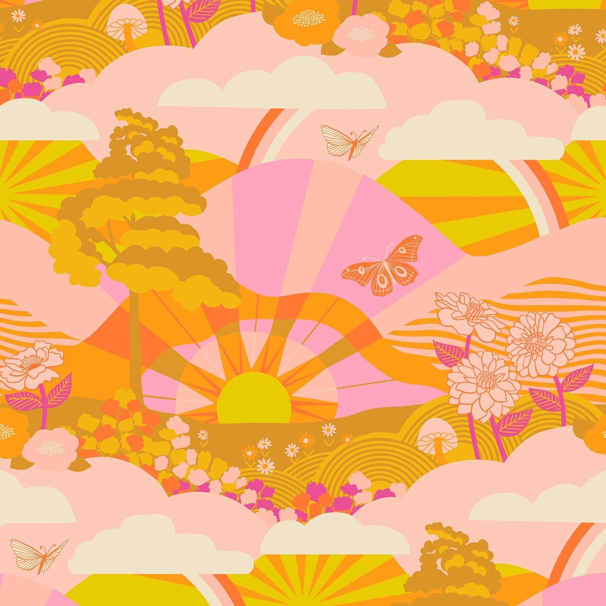Ruby Star Society | Rise and Shine Hello Sunshine in Buttercup - Kristin Quinn Creative - Fabric
