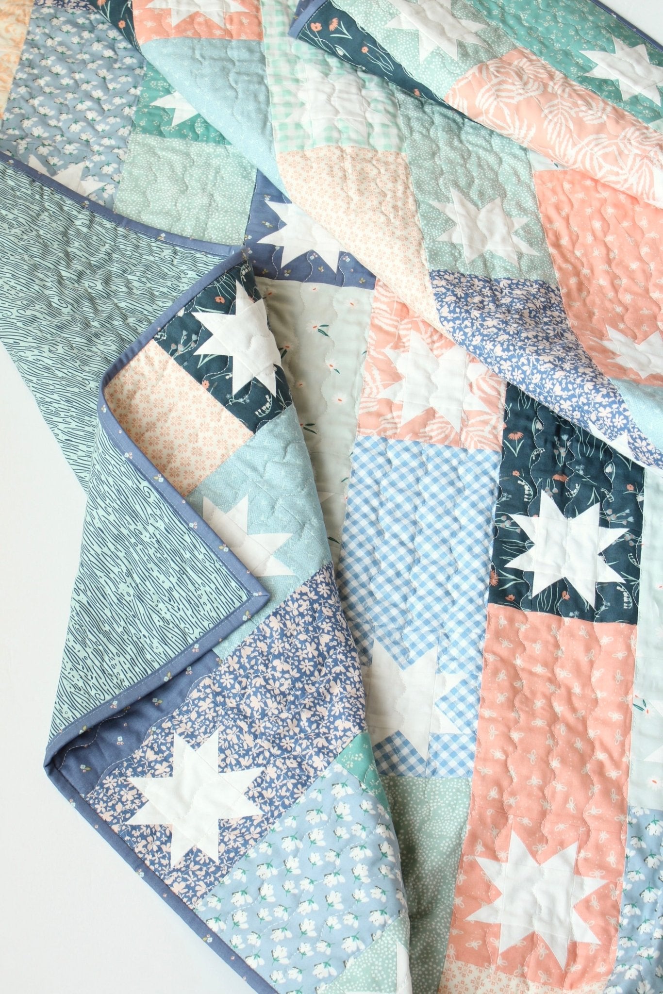 Starlets Small Throw Quilt - Kristin Quinn Creative -