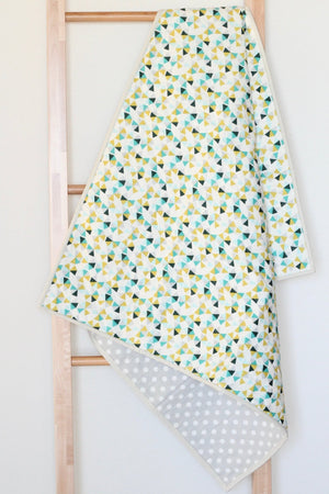 Tumbling Triangles Wholecloth Baby Quilt - Kristin Quinn Creative - Baby Quilt